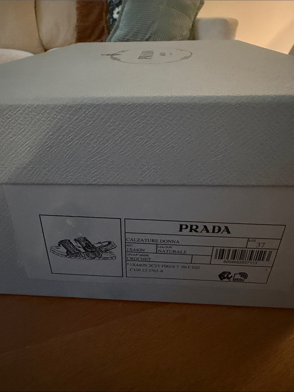 Prada Tan Woven Velcro Sandals - Picture 6 of 6